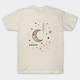 Boho Tribal Moons - cream T-Shirt